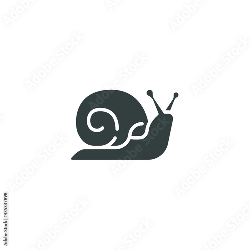Snail icon, slug. Simple moving snail symbol shelled gastropod Animal, mollusk invertebrates logo pictogram.  silhouette sign. solid style. Vector illustration. design on white background. EPS 10