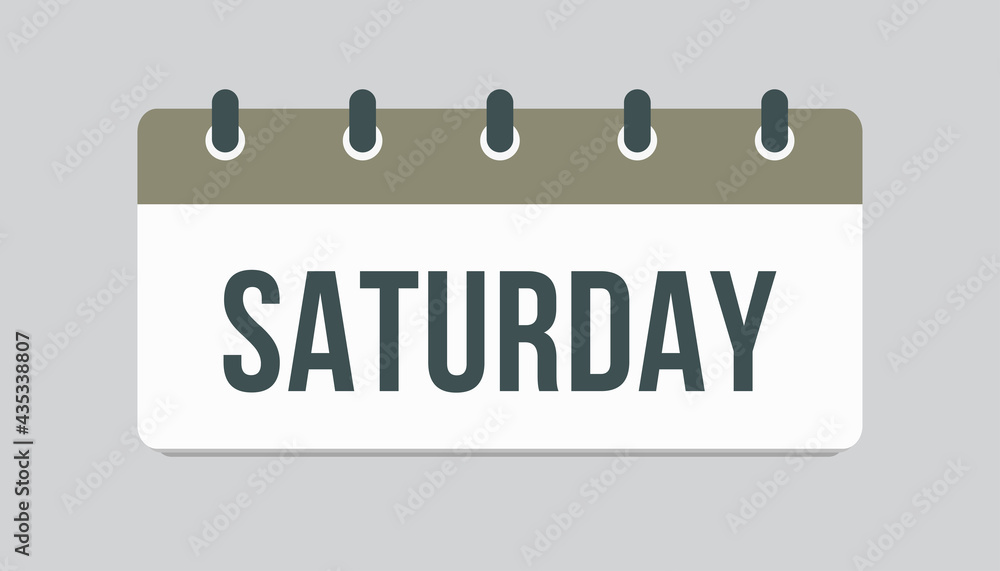 Fototapeta premium Template icon page calendar, day of week Saturday