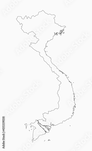 Simple map Vietnam, vector template Asia country