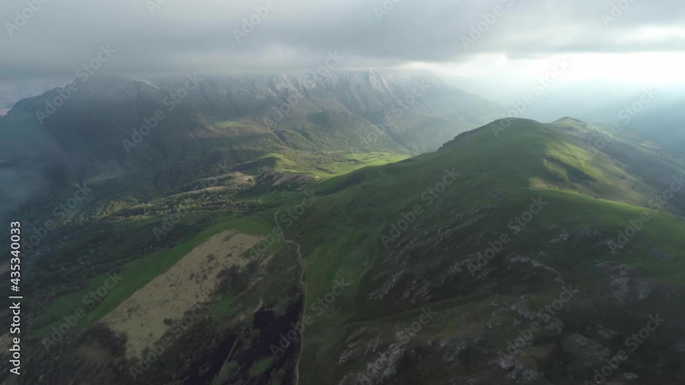 Caucasus, Ossetia. Midagrabin gorge. Flight over the valley. Caucasus, Ossetia. Midagrabin gorge. Flight over the valley.