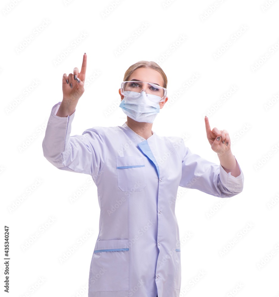 Young woman doctor isolated on white background Young woman doctor isolated on white background