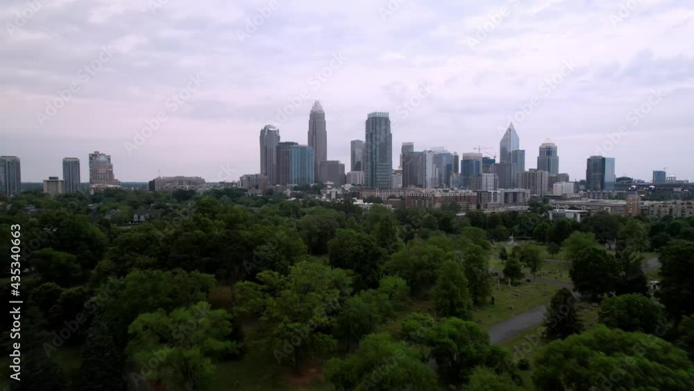 Aerial Charlotte NC over the Treetops, Charlotte North Carolina Aerial Charlotte NC over the Treetops, Charlotte North Carolina
