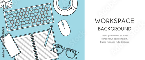Workspace Banner Frame Vector Art 作業スペースのバナー背景