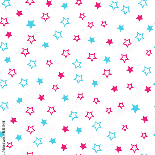 Stars seamless pattern. Design for fabric, wrapping paper, background, wallpaper. Vector.