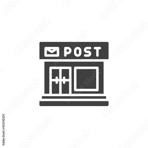 Post office building vector icon