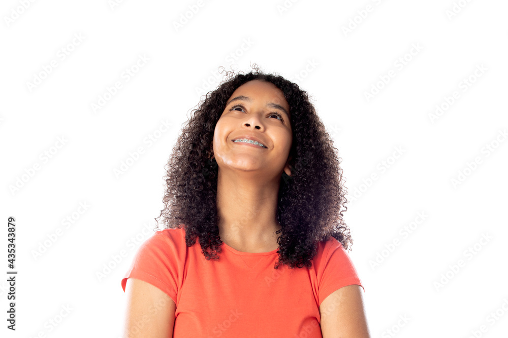 Beautiful african teenager with afro hair Beautiful african teenager with afro hair