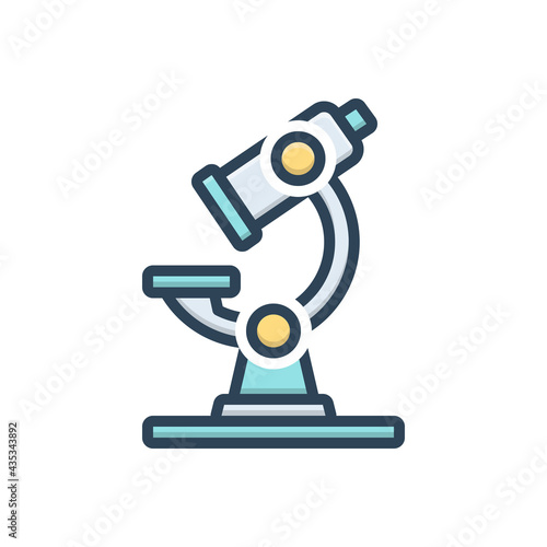 Color illustration icon for microscope
