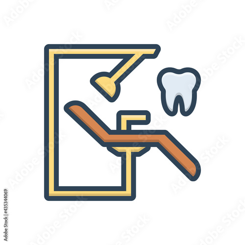 Color illustration icon for dentist chair
