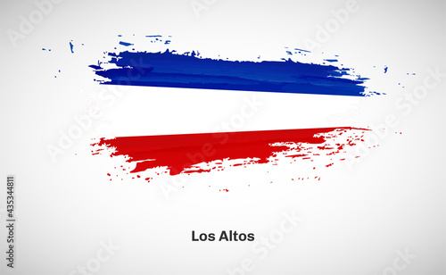 Creative happy national day of Los Altos country with grungy watercolor country flag background