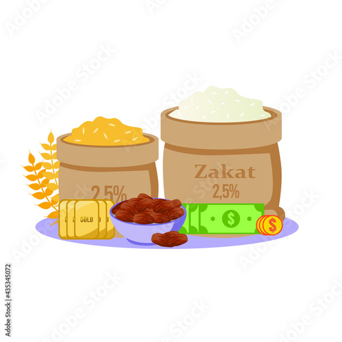 Canvas Print Zakat (alms) background 03 vector design illustration