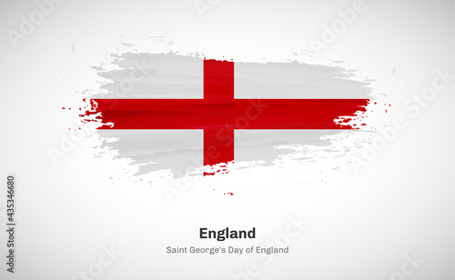 Creative happy saint george's day of England country with grungy watercolor country flag background