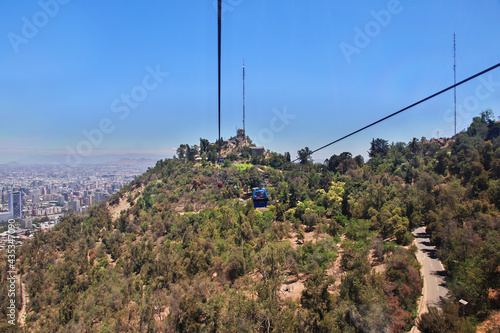 Telepherique, the cable way on San Cristobal Hill, Santiago, Chile