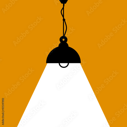 Lamp illumination advertising poster with copy space for text. vector