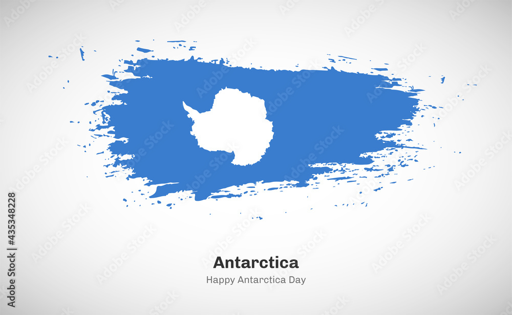 Creative happy national day of Antarctica country with grungy watercolor country flag background Creative happy national day of Antarctica country with grungy watercolor country flag background