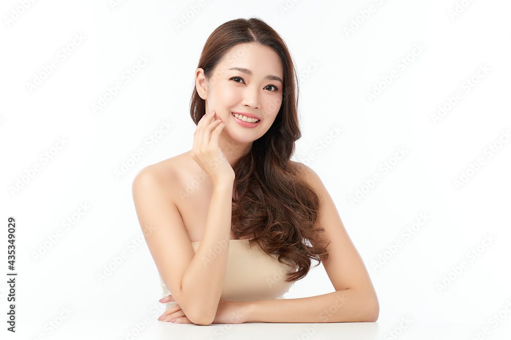 Beautiful young asian woman with clean fresh skin on white background, Face care, Facial treatment, Cosmetology, beauty and spa, Asian women portrait Beautiful young asian woman with clean fresh skin on white background, Face care, Facial treatment, Cosmetology, beauty and spa, Asian women portrait
