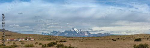 Panoramic view of the peaks of Torres del Paine National Park, Chile