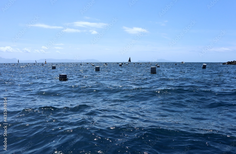 Obraz premium Napoli - Allevamento di cozze presso Borgo Marinari