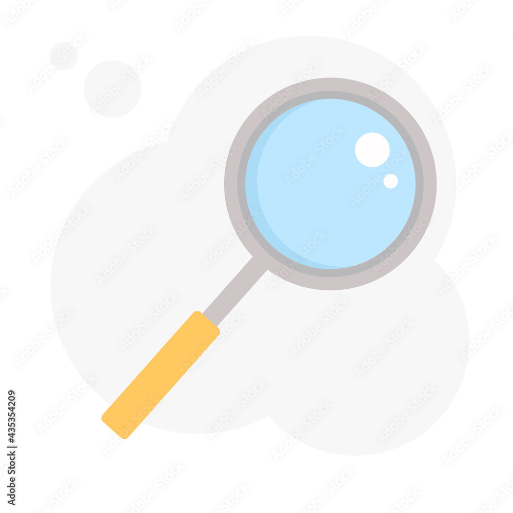 Magnifier on white background. Employees and human resources. Find team icon. Magnifying glass illustration. Magnifier on white background. Employees and human resources. Find team icon. Magnifying glass illustration.