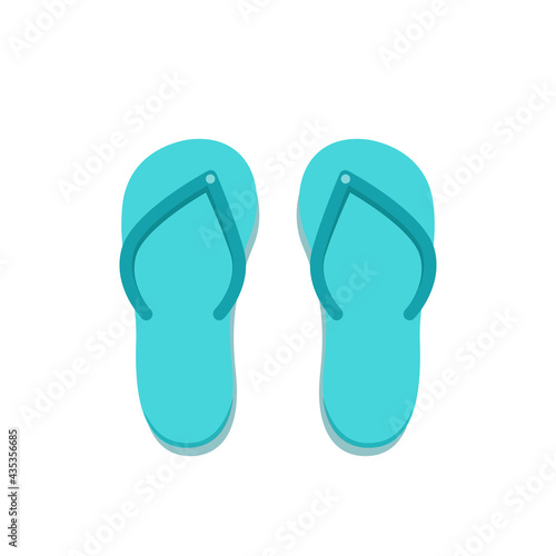 Vector illustration of blue sandals. Summer style. Isolated on a white background