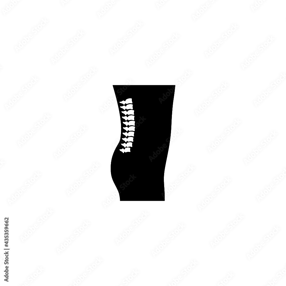 Human spine icon isolated on white background Human spine icon isolated on white background