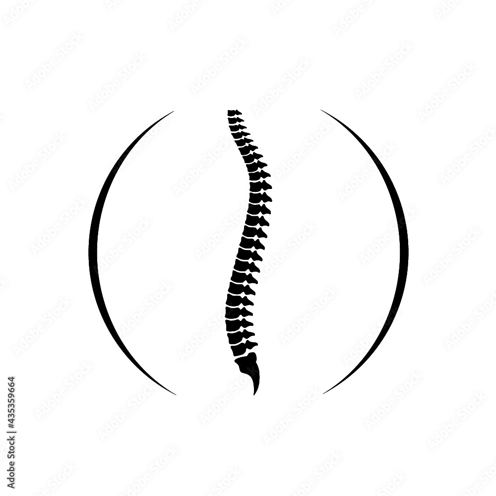 Human spine icon isolated on white background Human spine icon isolated on white background