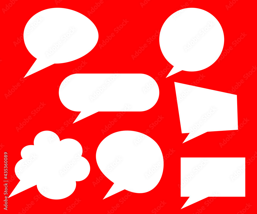 white speech bubbles icon different shapes and sizes, simple style Vector illustration white speech bubbles icon different shapes and sizes, simple style Vector illustration