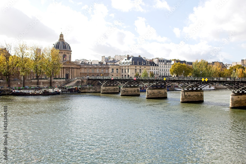 view of the river seine with eiffel tower
