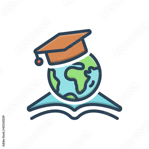 Color illustration icon for education for all 
