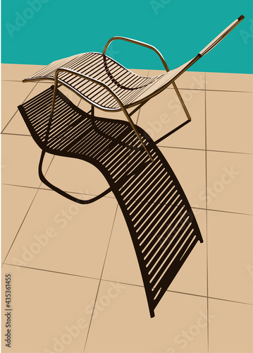 sun lounger by the pool	
