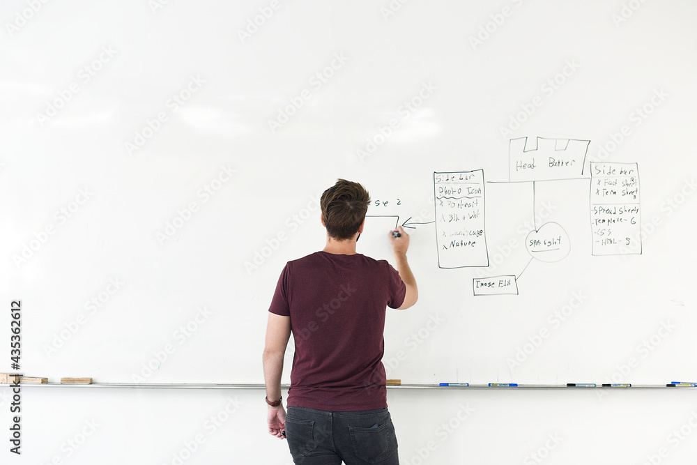 Fototapeta premium Caucasian man with creative ideas