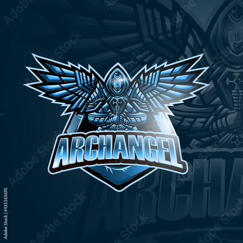 archangel logo mascot vector illustration