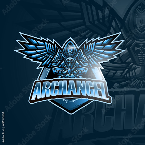 archangel logo mascot vector illustration photo