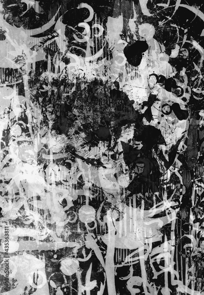 Abstract black and white painting background texture. Abstract black and white painting background texture.