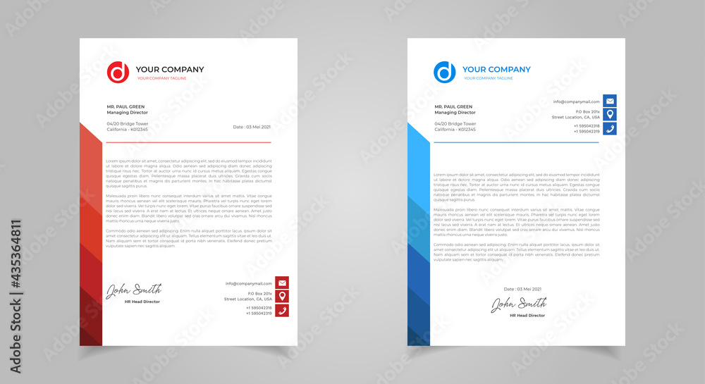 Abstract Letterhead Design Modern Business Letterhead Design Template	
