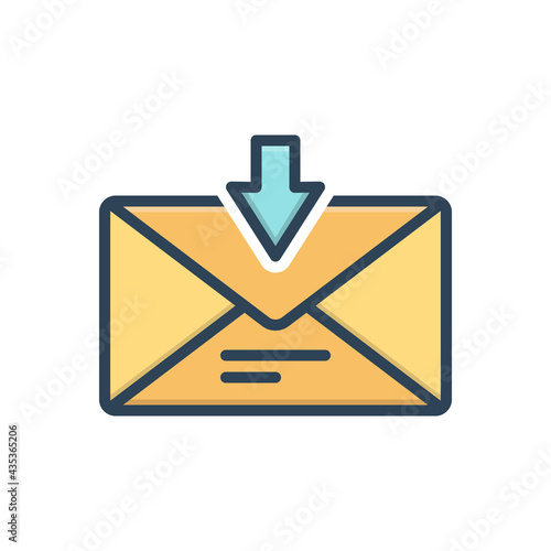Color illustration icon for direct message
