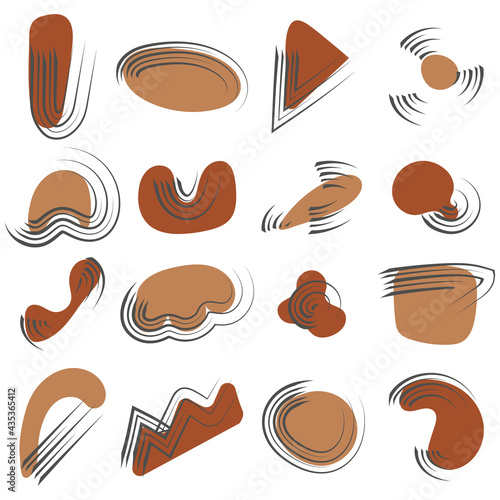 A set of shape for decorating posters, collages and social media templates. Vector doodles