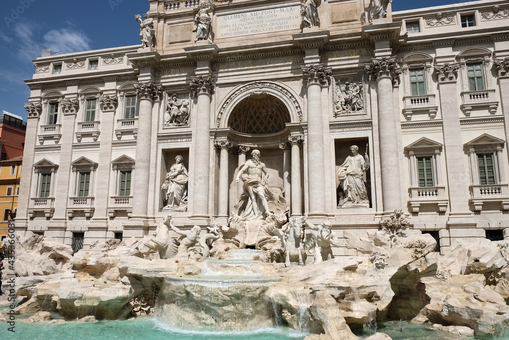 Trevi Fountain (Fontana di Trevi) Rome, Italy. ancient marble fountain, famous place as tourist holiday destination