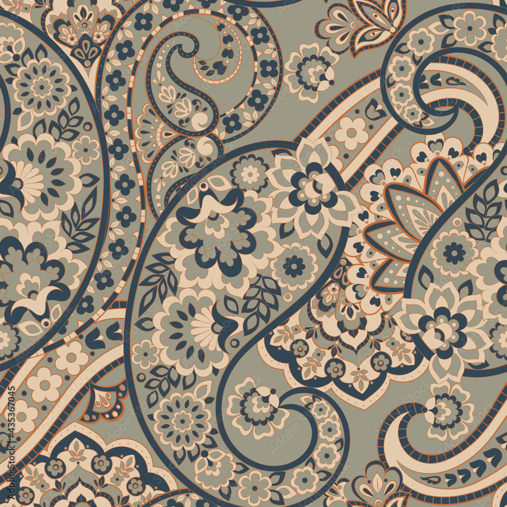 paisley seamless Vector pattern. batik style background