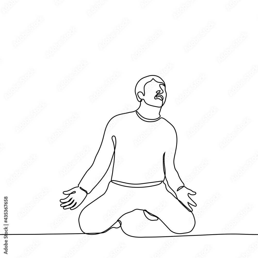 man kneeling in despair screams - one line drawing. the concept of despair, grief, shock, powerless scream, madness, hysteria man kneeling in despair screams - one line drawing. the concept of despair, grief, shock, powerless scream, madness, hysteria