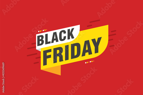Black Friday sale inscription design template. Black Friday banner. Vector illustration.