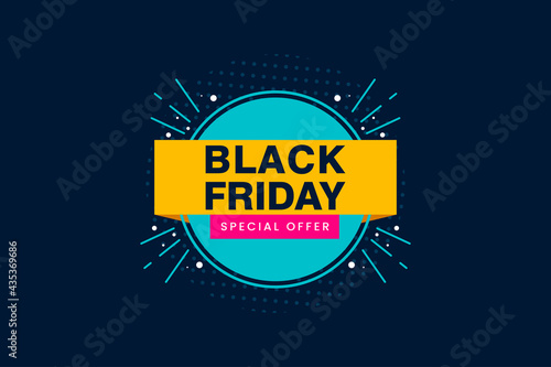 Black Friday sale inscription design template. Black Friday banner. Vector illustration.