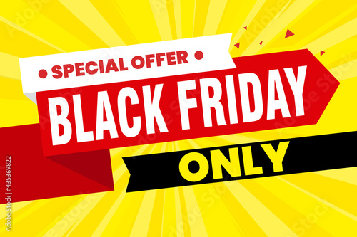 Black Friday sale inscription design template. Black Friday banner. Vector illustration.