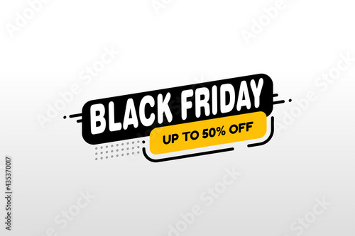Black Friday sale inscription design template. Black Friday banner. Vector illustration.