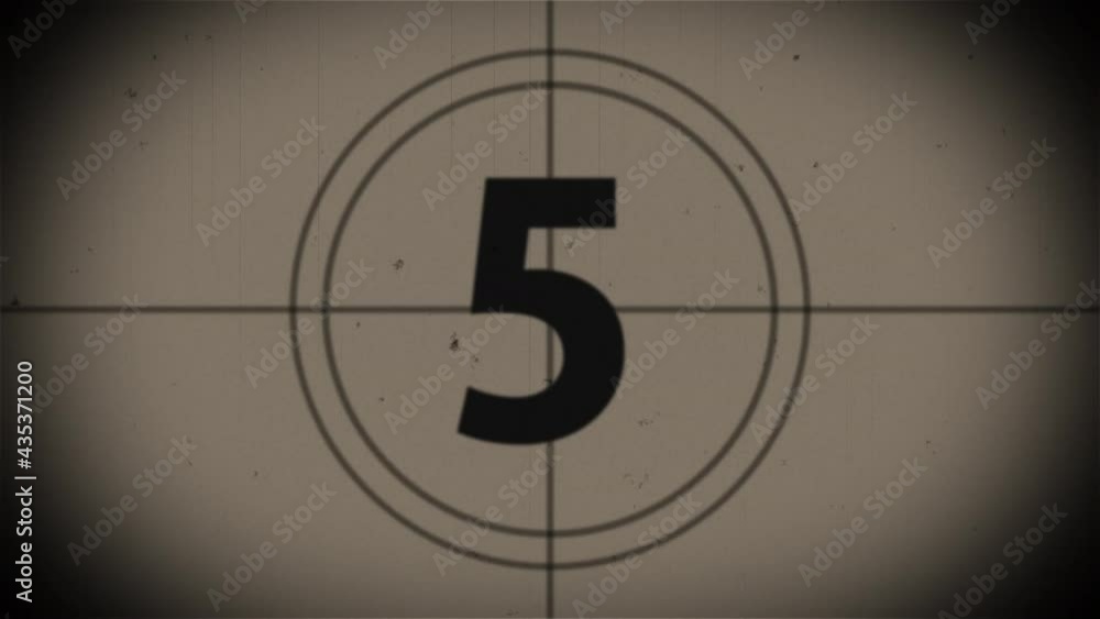 10 seconds countdown from ten to zero (retro projector style)