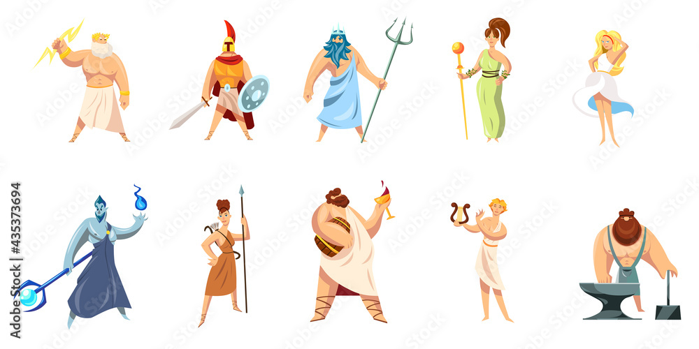 Greek Mythology Characters Collection Athena Hephaestus Ares Poseidon Zeus Dionysus Hephaestus Aphrodite Apollo