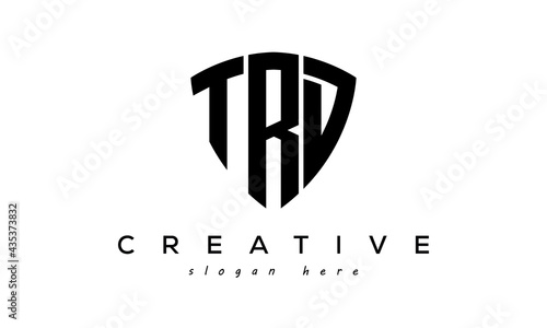 TRD letters creative logo with shield photo