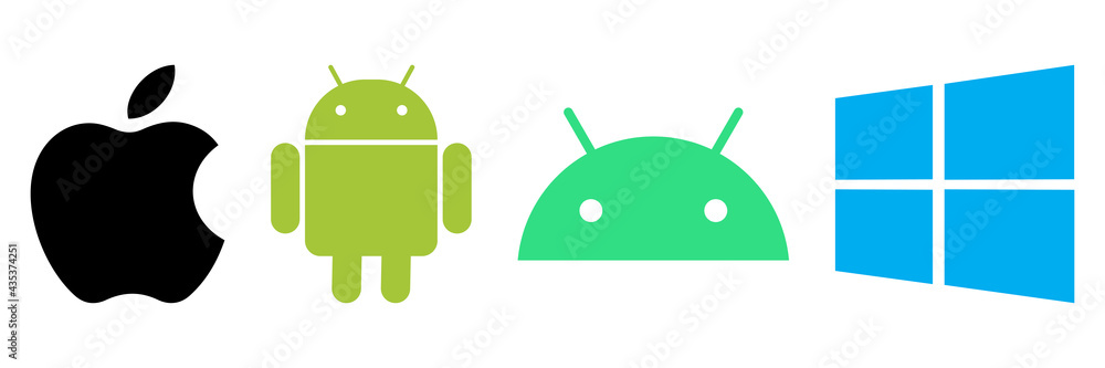Vinnytsia, Ukraine - May 23, 2021: Set of Apple, Android and Windows ...