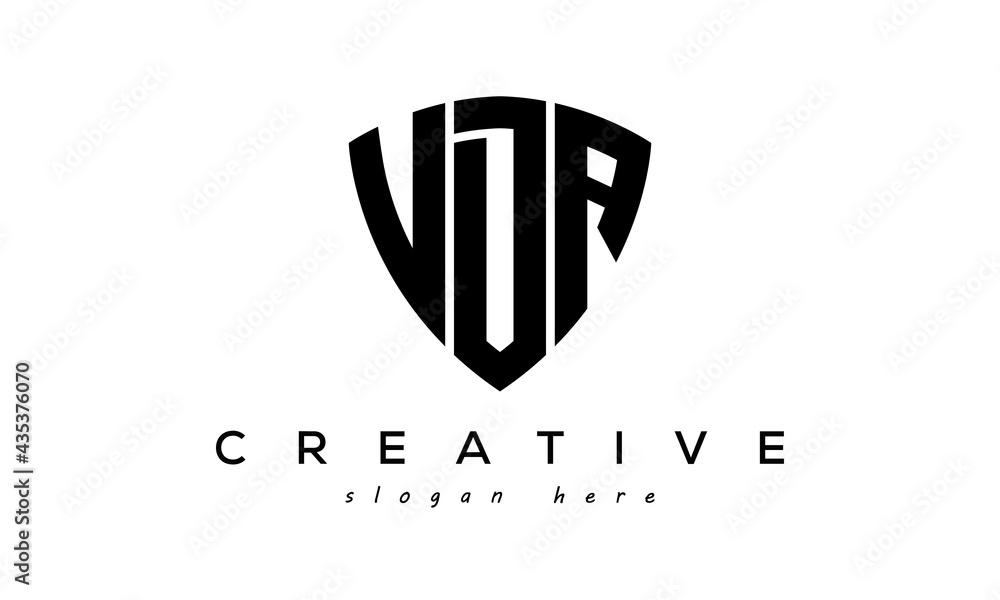 VDA letters creative logo with shield Stock Vector | Adobe Stock