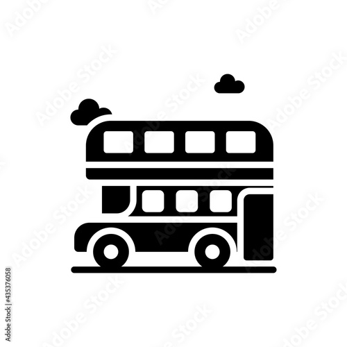 Double decker vector Solid  icon style illustration. EPS 10 File
