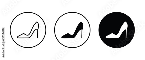 High heels icon, woman shoes, Women's shoe icons button, vector, sign, symbol, logo, illustration, editable stroke, flat design style isolated on white linear pictogram